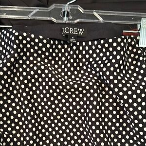 J. Crew Black A-Line Skirt with White Polka Dots